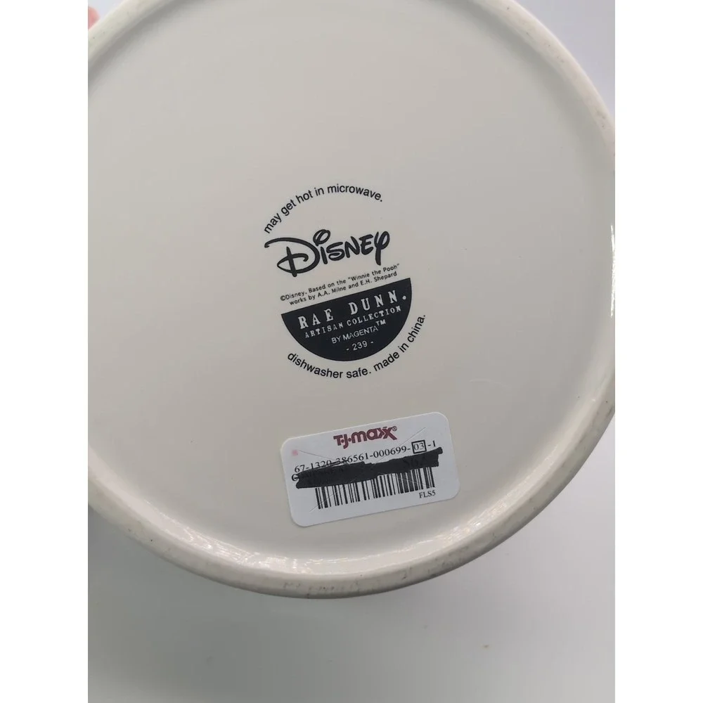 Rae Dunn x Disney Winnie The Pooh White Ceramic Dog Bowl NWT Cottagecore Dinner